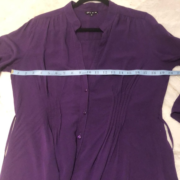 Plum button up tunic top - Picture 7 of 10